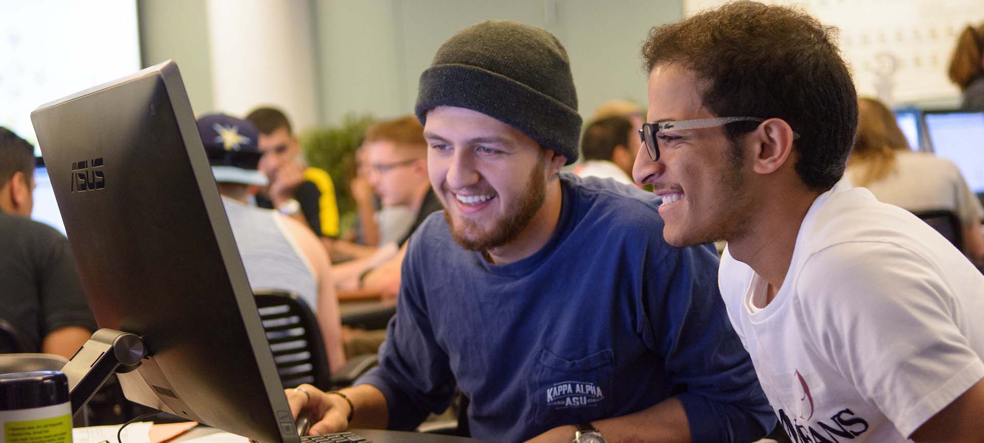 Students at a computer